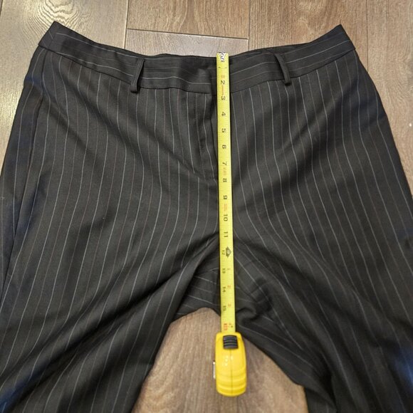 Vintage Louben Women's High Rise Dark Brown Pinstripe Wool Dress Pants Size 18 - Picture 7 of 12